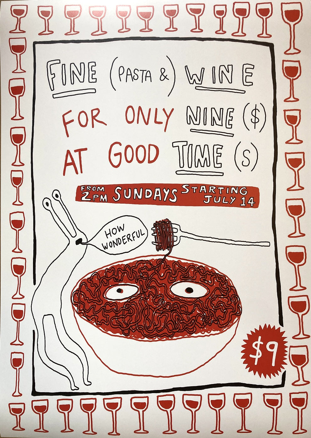 good times fine wine poster